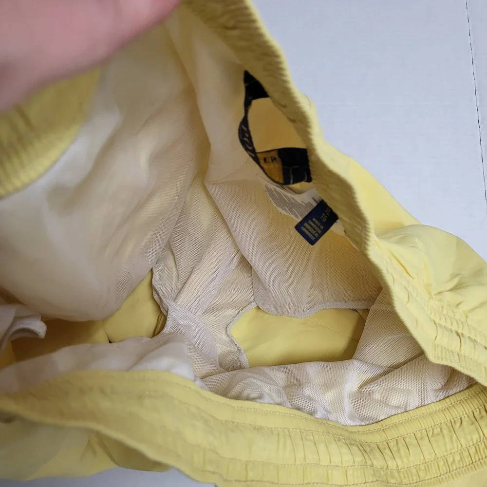Polo Ralph Lauren Mens XL‎ Yellow Swim Trunks Mesh Lined Drawstring Pockets